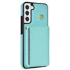 For Samsung Galaxy S22+ 5G Three Fold Card Bag Phone Case with Long Lanyard(Mint)
