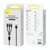 Baseus StarSpeed 3.5A USB to 8 Pin + Type-C + Micro USB 3 in 1 Fast Charging Data Cable, Length:1.2m (Black)