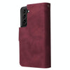 For Samsung Galaxy S22+ 5G Multifunctional Frosted Zipper Wallet Leather Phone Case(Wine Red)