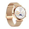 T86 Woman Health 1.27 inch Smart Watch, BT Call / Physiological Cycle / Heart Rate / Blood Pressure / Blood Glucose / SOS(Rose Gold Steel Band)