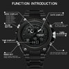 BINBOND B885 Outdoor Sports Timing Dual-Display Waterproof Electronic Watches(Black-White-Black)