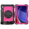 For Samsung Galaxy Tab S9 / S9 FE Silicone + PC Tablet Case(Black+Rose Red)