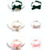 Velvet Bow Collar with Bell, Green, S (17-30cm) - Cat, Dog, Rabbit
