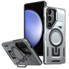 For Samsung Galaxy S23 FE 5G Shield Hollow Frame Holder MagSafe Phone Case(Grey)