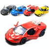1:36 Three-door Open Alloy Sports Car Model Pull Back Car Boy Toy(Orchid Gray)