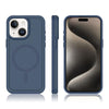 For iPhone 14 Plus Shockproof MagSafe Armor PC Hybrid TPU Phone Case(Ink Blue)
