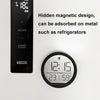 Slim Magnetic Thermometer And Hygrometer Clock Home Wall-Mounted Electronic Clock(Black)