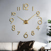 Creative DIY Acrylic Clock Home Digital Wall Clock(Gold)
