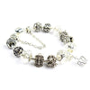 Ladies Crown Colorful Crystal Beaded Bracelet Handmade Glass Bead Bracelet Length: 21cm(DZ34)