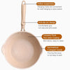 Thick Bottom Maifan Stone Household Small Frying Pan Non Stick Pan Deep Frying Pan, Color:24cm Beige Without Cover