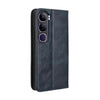 For vivo V40 Lite 4G / 5G IDN Magnetic Buckle Retro Texture Leather Phone Case(Blue)