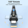 ENKAY 180 Degrees Rotating USB to 8 Pin Charging Data Cable with LED Light, Length:1m(Black)