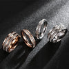 Girls Simple Titanium Steel Diamond Ring, Size: US Size 5(Double Row Rose Gold)