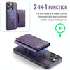 For iPhone 14 Pro Max DG.MING MAGKING-K2 Series MagSafe RFID Card Bag Detachable Phone Case(Purple)