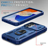 For Samsung Galaxy A26 5G Sliding Camshield TPU + PC Phone Case with Holder(Navy Blue)