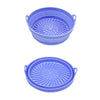 Air Fryer Grill Mat High Temperature Resistant Silicone Baking Tray, Specification: Round Blue