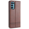 For Oppo Reno5 5G AZNS Magnetic Calf Texture Horizontal Flip Leather Case with Card Slots & Holder & Wallet(Dark Brown)