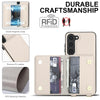 For Samsung Galaxy S23 5G Crossbody Dual-buckle Wallet RFID Back Leather Phone Case(White)