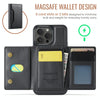For iPhone 13 Pro Max DG.MING MAGKING-K2 Series MagSafe RFID Card Bag Detachable Phone Case(Black)