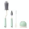 Silicone Rotating Multifunction Cleaning Cup Brush Set Bottle Nipple Straw Cleaner Brush(Bent Handle Green)