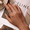S925 Sterling Silver Turquoise Women Open Ring