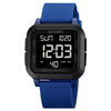 SKMEI 1894 Square Sports Waterproof Student Simple Multifunctional Luminous Watch(Blue Black Machine)