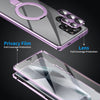 For Samsung Galaxy S25 Ultra 5G MagSafe Magnetic HD Frosted Tempered Glass Holder Phone Case(Purple)
