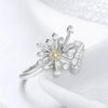 Dandelion Love Inlaid Zircon Ring S925 Sterling Silver Lady Ring