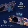 For Steam Deck DEVASO Transparent Thermal Back Case With Bracket Gaming Console Protective Case(Purple)