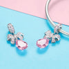 S925 Sterling Silver Bow DIY String Beads Pink Zircon Pendant Accessories