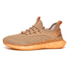 Men Lightweight Breathable Mesh Sneakers Flying Woven Casual Running Shoes, Size: 46(Terracotta Colour)