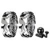 WEST BIKING YP1602782 Bicycle Bells With Supernouncing EVA Back Rubber Band Bell Combination Set(White Black Gray Tape + Black Bell)
