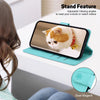 For Realme 13+ Global Cute Cats RFID Leather Phone Case(Green)
