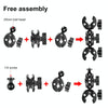 PULUZ Cycling Quick Release Bracket with 150cm Selfie Stick Set, Double Dual-heads Crabs Clamps Handlebar Fixed Mount (Black)