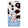 For iPhone 13 Skin Feeling Jelly TPU Hybrid PC Phone Case(Spotted Puppy White)