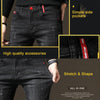 Autumn and Winter Men Jeans Thickened Warm Slim Chinos, Size: 38(1619 Black General)