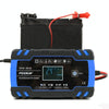 FOXSUR 12V-24V Car Motorcycle Truck Repair Battery Charger AGM Charger, US Plug (Blue)