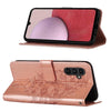 For Samsung Galaxy A24 4G Embossed Butterfly Leather Phone Case(Rose Gold)