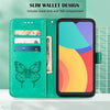 For Alcatel 1L 2021 Embossed Butterfly Leather Phone Case(Green)