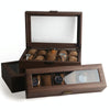 Wood Grain Leather Watch Display Box Watch Storage Case Jewelry Box, Style: 10 Digit Long