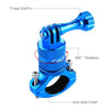 PULUZ 360 Degree Rotation Bike Aluminum Handlebar Adapter Mount with Screw for GoPro, Insta360, DJI and Other Action Cameras(Blue)