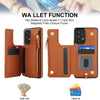 For Samsung Galaxy A73 5G Double Flap Zipper RFID Leather Phone Case with Short Lanyard(Brown)