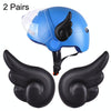 2 Pairs Motorcycle Helmet Angel Wings Decoration(Black)