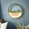 Living Room Background Wall Bedroom Bedside Round Succulent Garden Decorative Wall Lamp, Size:30 x 5 cm(Black)