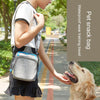 Dog Treat Training Pouch Bag with Poop Bag Dispenser (Dark Grey/Blue)