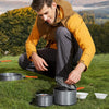 Hewolf 1692 Outdoor Camping Tableware Pots Cookwear Set for 2-3 Person