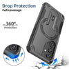 For Samsung Galaxy A35 Armor MagSafe Holder PC Hybrid TPU Phone Case(Black)
