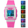 SYNOKE 66188 Student Square Dial Colorful Luminous Waterproof Electronic Watch(Pink)
