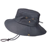 Outdoor Sun Hat Hiking Big Brim Breathable Sunscreen Fisherman Hat(Black)