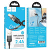 hoco U129 Spirit 1.2m 2.4A USB to 8 Pin Transparent Charging Data Cable(Black)